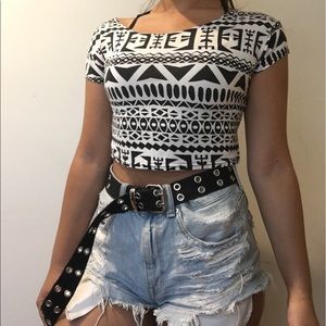 aztec print crop top